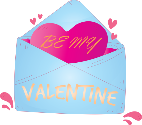Transparent Valentine's Day Heart Text Pink for Valentines Day Envelope for Valentines Day
