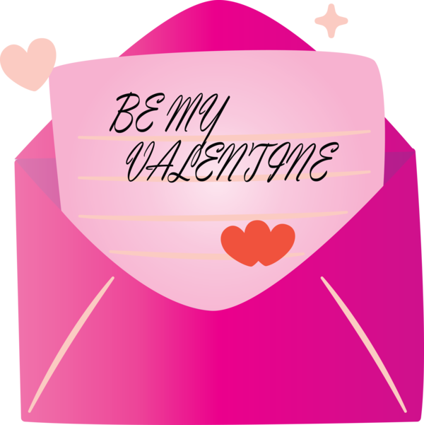 Transparent Valentine's Day Pink Text Font for Valentines Day Envelope for Valentines Day