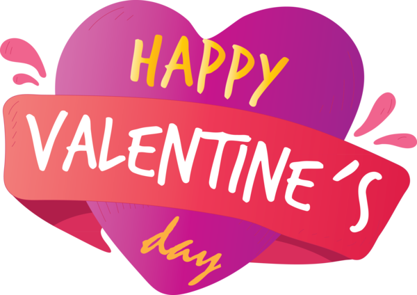 Transparent Valentine's Day Text Heart Pink for Valentines for Valentines Day