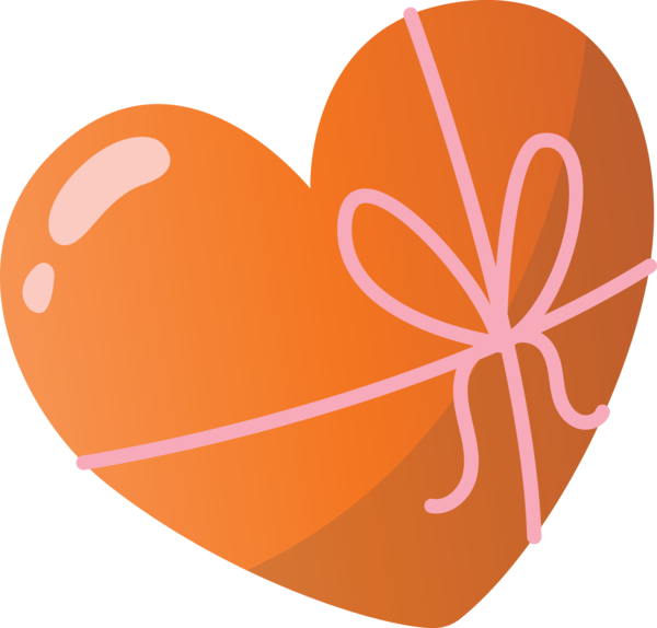 Transparent Valentine's Day Orange Heart Logo for Valentine Heart for Valentines Day