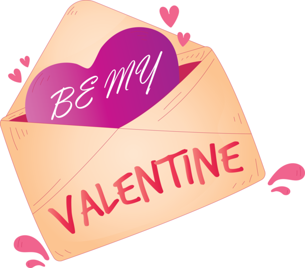 Transparent Valentine's Day Text Pink Heart for Valentines Day Envelope for Valentines Day