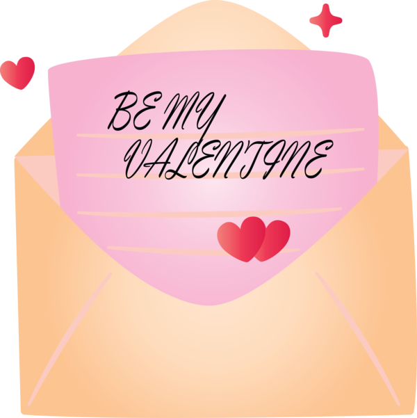 Transparent Valentine's Day Pink Font Logo for Valentines Day Envelope for Valentines Day