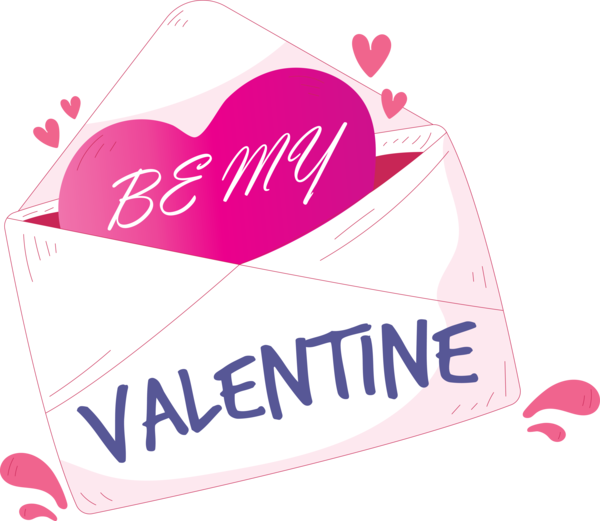 Transparent Valentine's Day Heart Text Pink for Valentines Day Envelope for Valentines Day