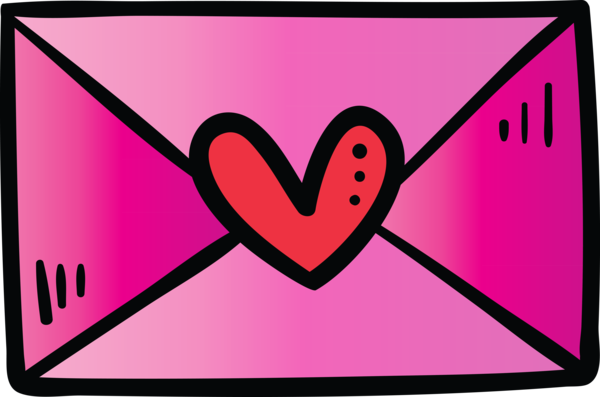 Transparent Valentine's Day Pink Line Magenta for Valentines Day Envelope for Valentines Day