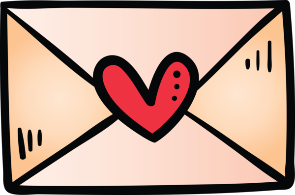 Transparent Valentine's Day Line Line art Heart for Valentines Day Envelope for Valentines Day