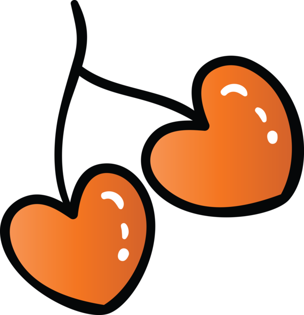 Transparent Valentine's Day Orange Heart for Small Heart for Valentines Day
