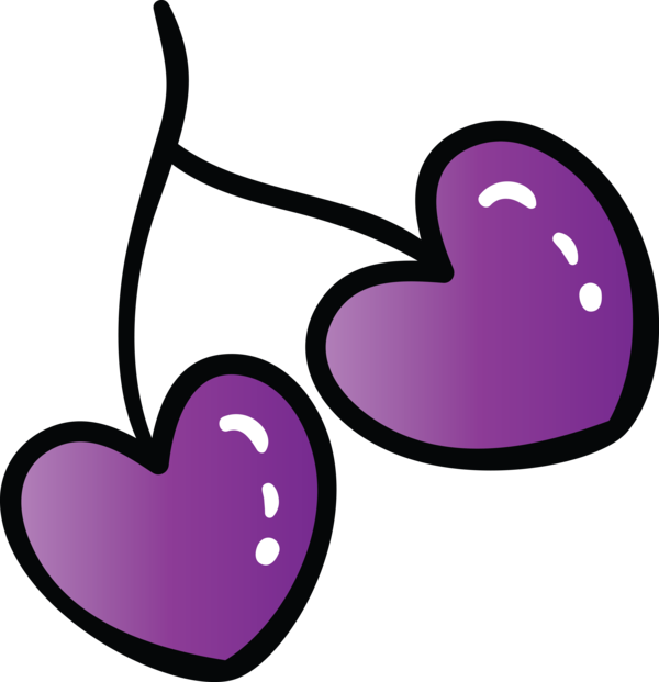 Transparent Valentine's Day Violet Purple Heart for Small Heart for Valentines Day