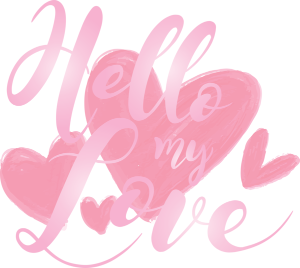 Transparent Valentine's Day Pink Text Heart for Valentines for Valentines Day