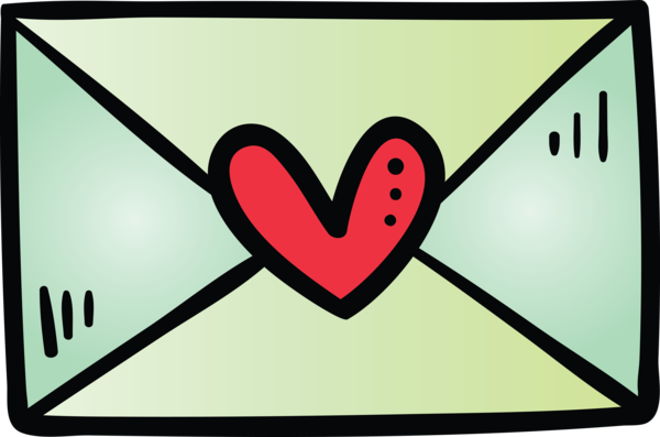 Transparent Valentine's Day Line Heart Icon for Valentines Day Envelope for Valentines Day