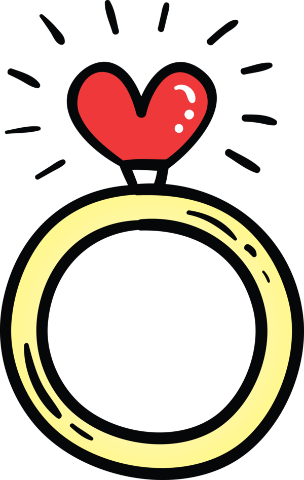 Transparent Valentine's Day Yellow Font Circle for Small Heart for Valentines Day