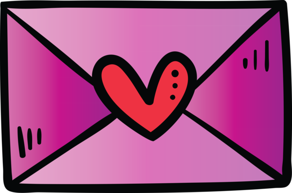 Transparent Valentine's Day Pink Line Magenta for Valentines Day Envelope for Valentines Day