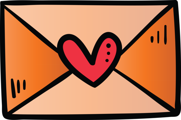 Transparent Valentine's Day Line Line art Heart for Valentines Day Envelope for Valentines Day