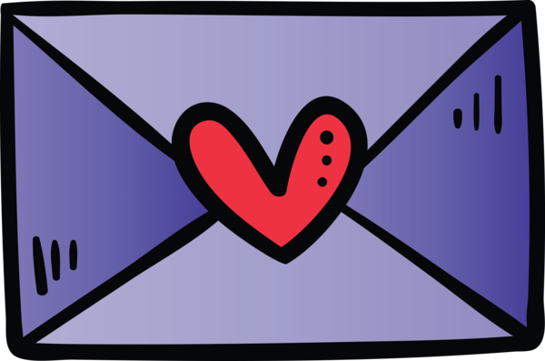 Transparent Valentine's Day Line Heart Magenta for Valentines Day Envelope for Valentines Day