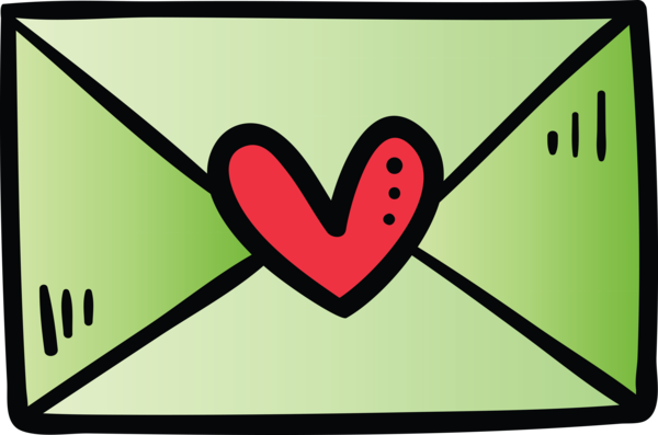 Transparent Valentine's Day Line Heart Icon for Valentines Day Envelope for Valentines Day