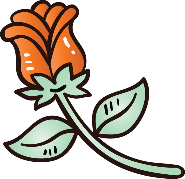 Transparent Valentine's Day Leaf Plant Symbol for Rose for Valentines Day