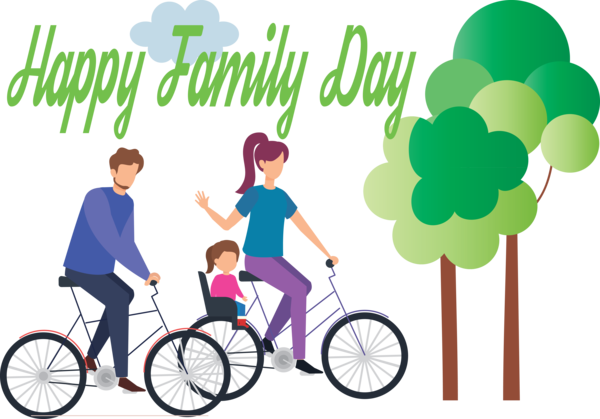 Transparent Family Day Sharing Vehicle Bicycle for Happy Family Day for Family Day