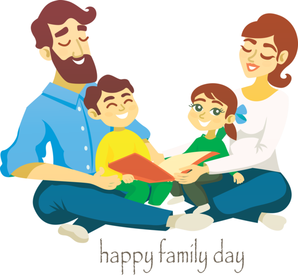 Transparent Family Day People Cartoon Sharing for Happy Family Day for Family Day