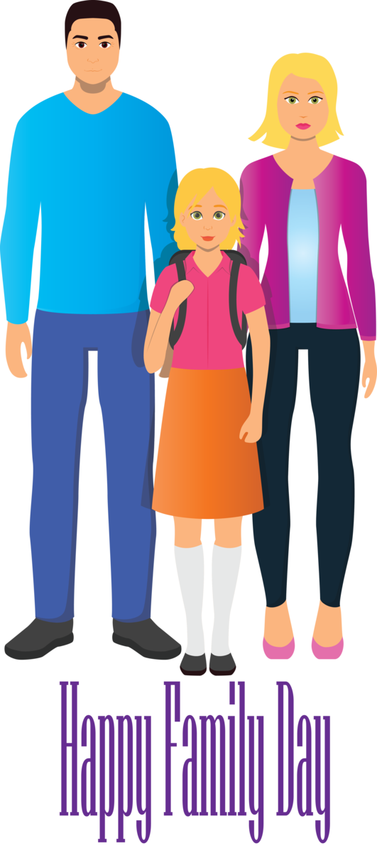 Transparent Family Day Cartoon Standing Outerwear for Happy Family Day for Family Day