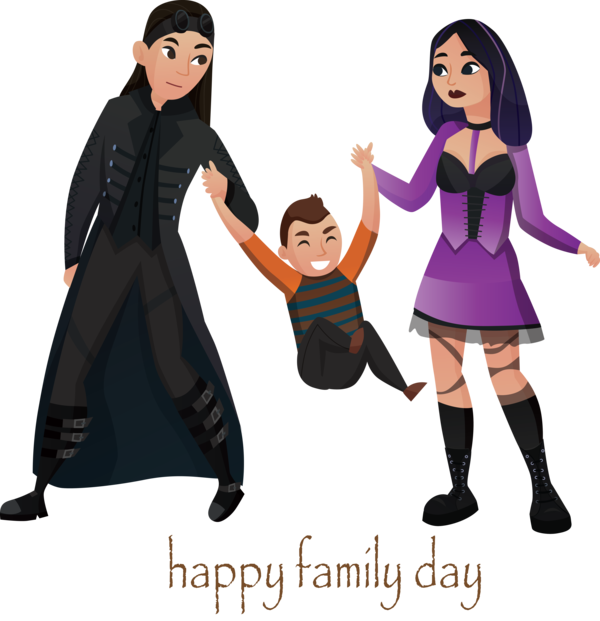 Transparent Family Day Cartoon Outerwear Gesture for Happy Family Day for Family Day