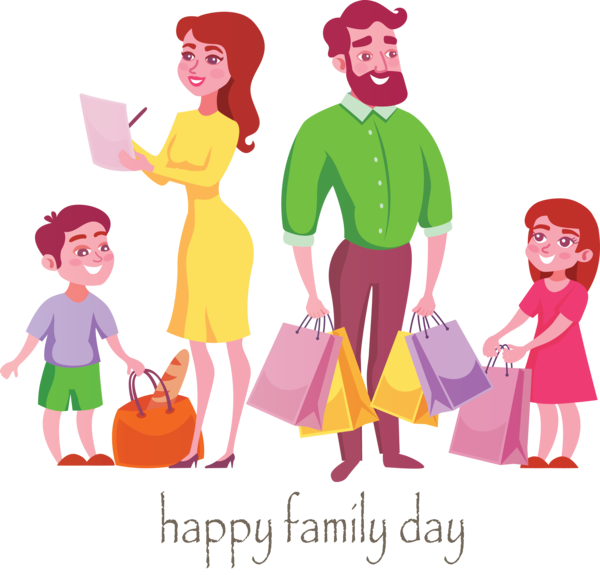 Transparent Family Day Cartoon Fun Sharing for Happy Family Day for Family Day