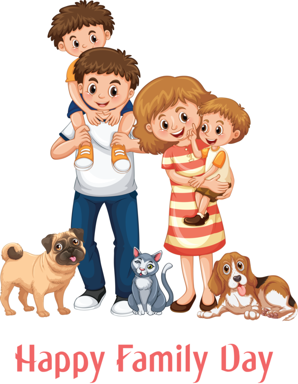 Transparent Family Day Dog Puppy love Cartoon for Happy Family Day for Family Day