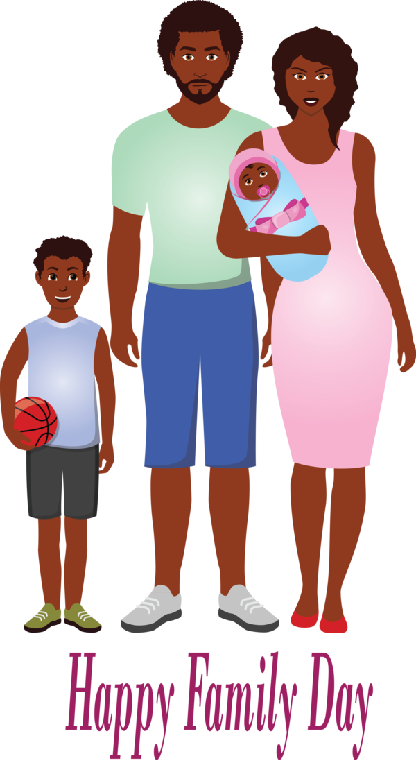 Transparent Family Day People Cartoon Standing for Happy Family Day for Family Day