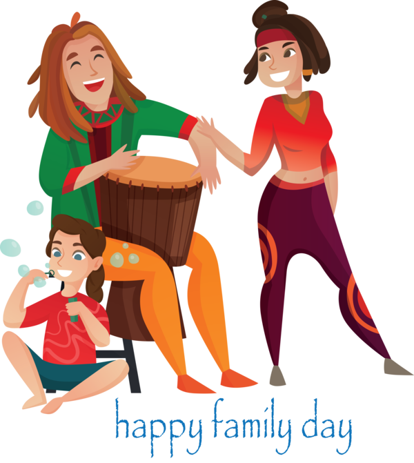 Transparent Family Day Cartoon Fun Conversation for Happy Family Day for Family Day