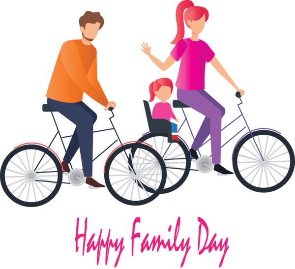 Transparent Family Day Vehicle Bicycle Bicycle wheel for Happy Family Day for Family Day