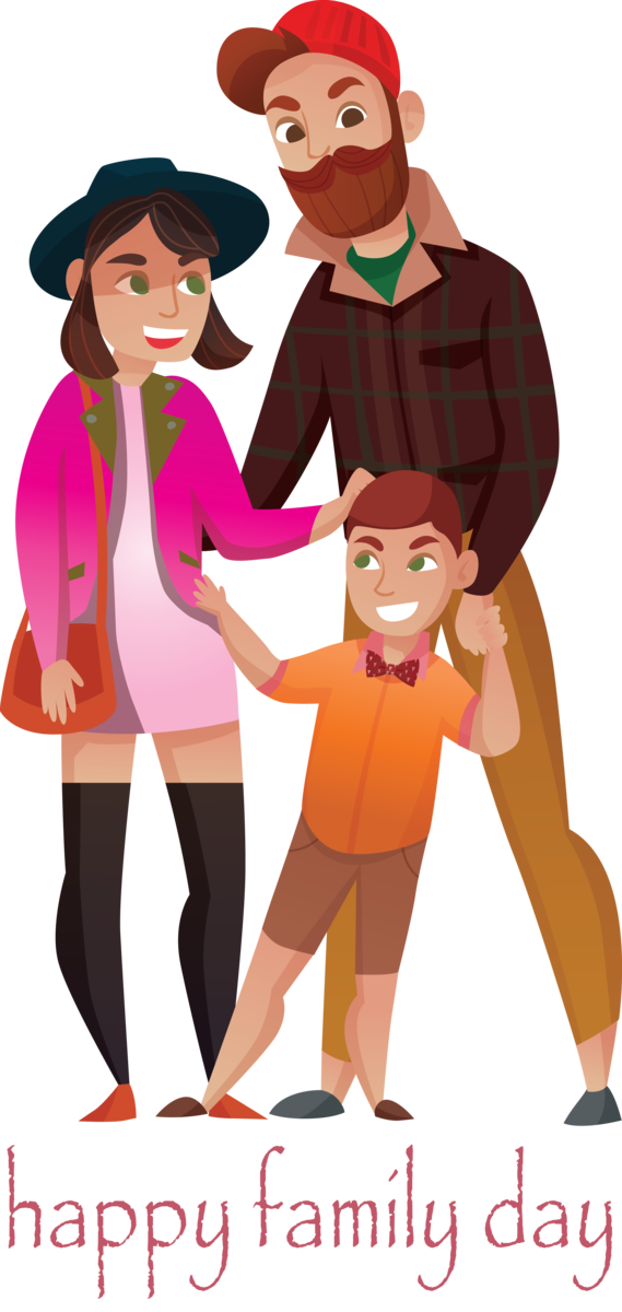 Transparent Family Day Cartoon Fun Style for Happy Family Day for Family Day