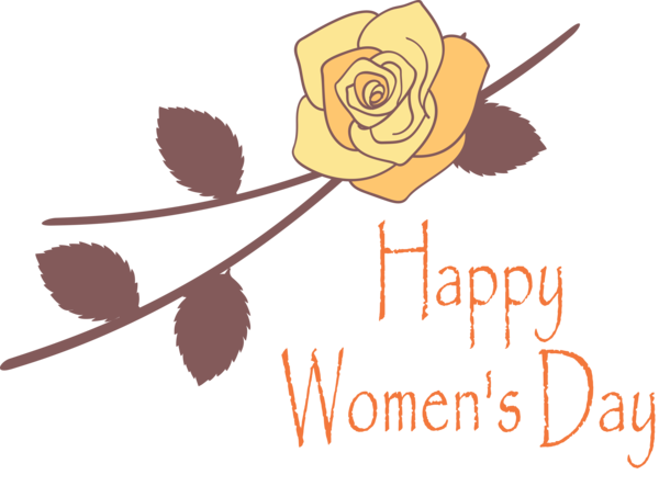 Transparent Women's Day Text Leaf Font for International Women's Day for Womens Day