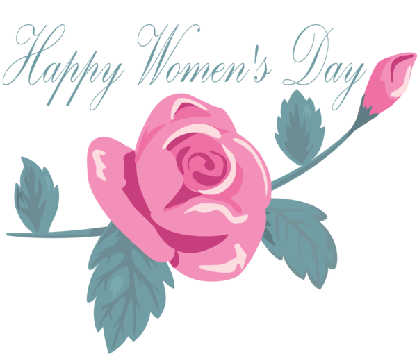 Transparent Women's Day Pink Flower Text for International Women's Day for Womens Day
