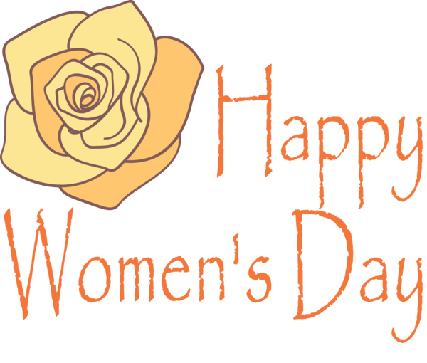 Transparent Women's Day Text Font Yellow for International Women's Day for Womens Day
