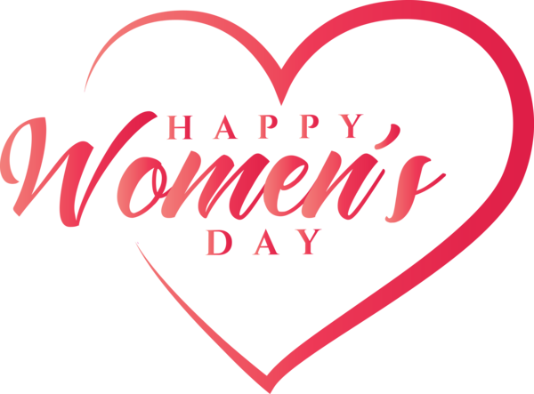 Transparent Women's Day Heart Text Love for International Women's Day for Womens Day