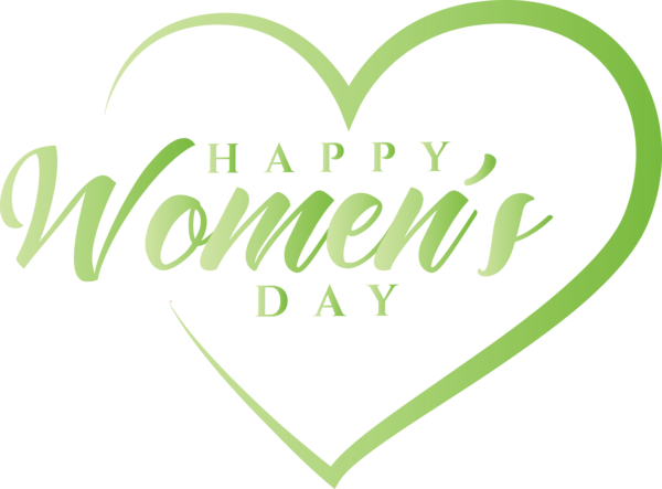 Transparent Women's Day Text Green Font for International Women's Day for Womens Day