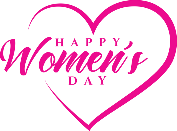 Transparent Women's Day Text Heart Pink for International Women's Day for Womens Day
