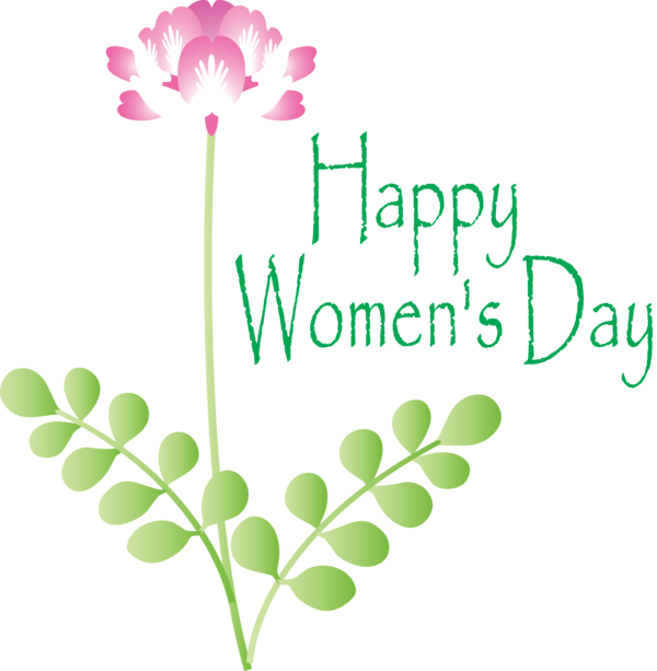 Transparent Women's Day Leaf Text Plant for International Women's Day for Womens Day