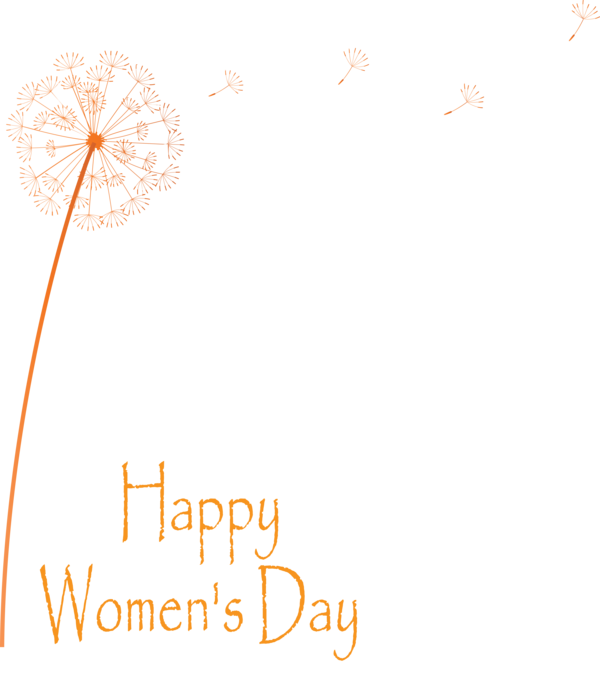 Transparent Women's Day Text Line Dandelion for International Women's Day for Womens Day