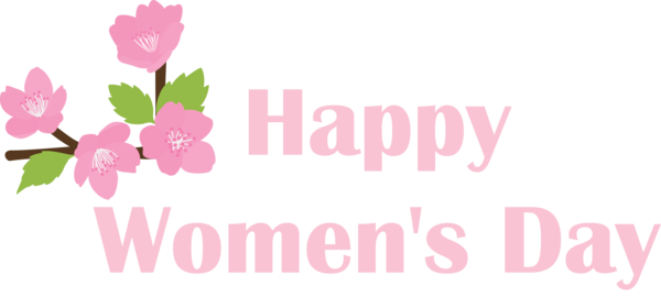 Transparent Women's Day Pink Text Font for International Women's Day for Womens Day