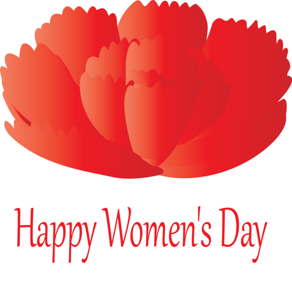Transparent Women's Day Red Heart Text for International Women's Day for Womens Day