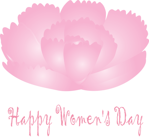Transparent Women's Day Pink Text Petal for International Women's Day for Womens Day