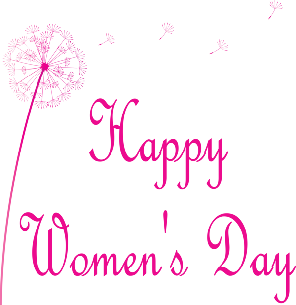 Transparent Women's Day Text Pink Font for International Women's Day for Womens Day