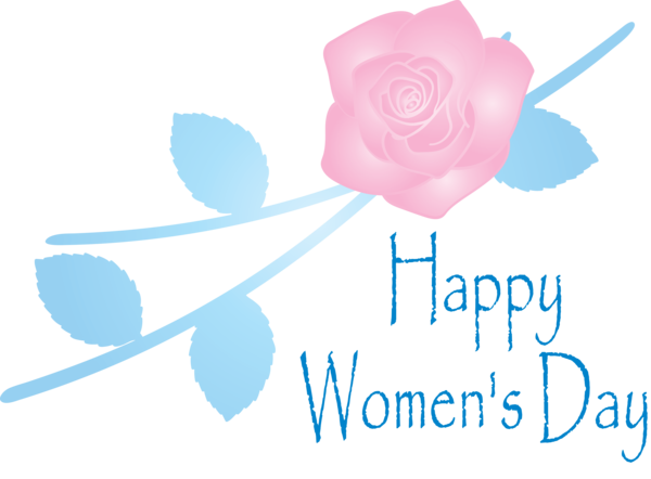 Transparent Women's Day Pink Text Rose for International Women's Day for Womens Day