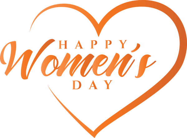 Transparent Women's Day Text Orange Font for International Women's Day for Womens Day