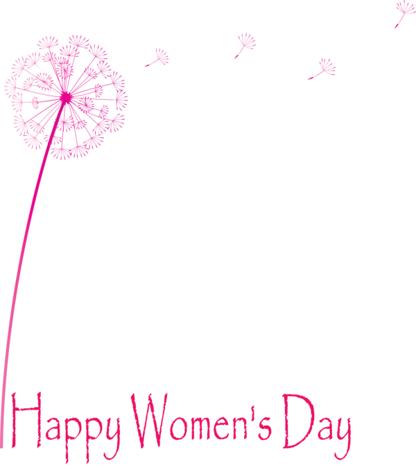Transparent Women's Day Pink Text Line for International Women's Day for Womens Day