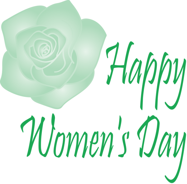 Transparent Women's Day Text Green Font for International Women's Day for Womens Day