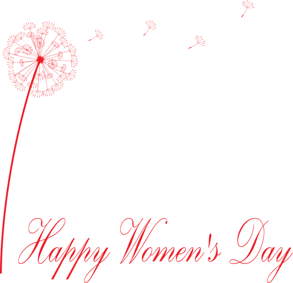 Transparent Women's Day Text Red Line for International Women's Day for Womens Day