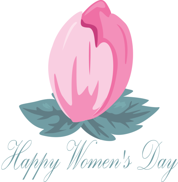 Transparent Women's Day Pink Leaf Logo for International Women's Day for Womens Day