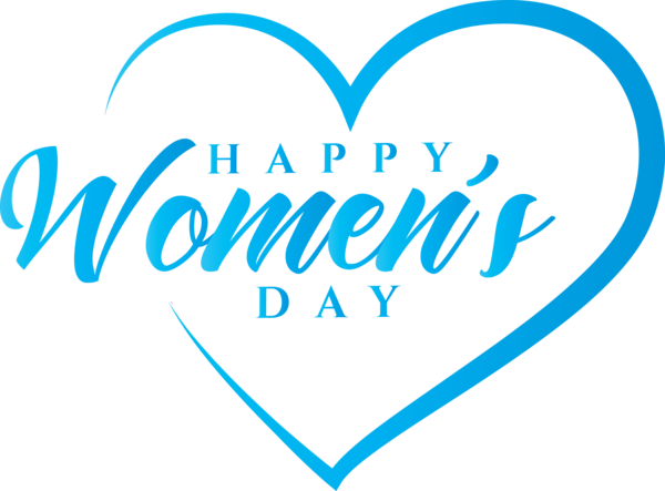 Transparent Women's Day Text Font Turquoise for International Women's Day for Womens Day