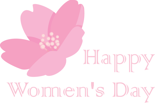 Transparent Women's Day Pink Text Petal for International Women's Day for Womens Day