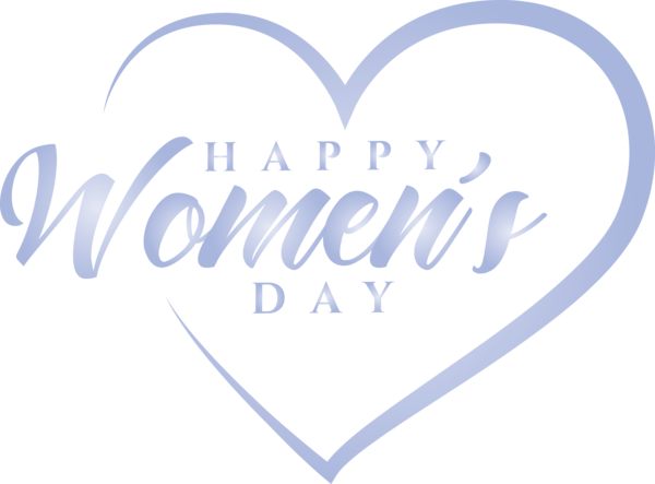 Transparent Women's Day Text Heart Font for International Women's Day for Womens Day
